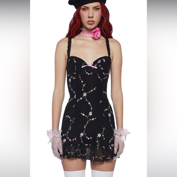 NWT Dolls Kill Sugar Thrillz I’m Baby Mini Slip Dress Sz S - Picture 15 of 15